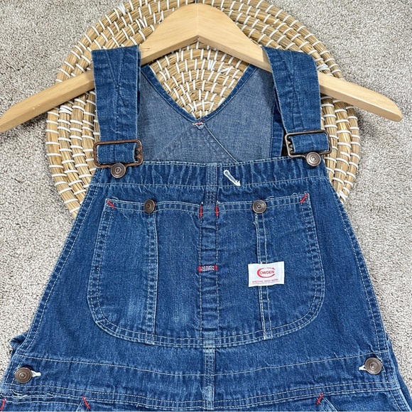 Cowden Men’s Vintage 80s Denim Bib Overall Carpenter Ranch Barn Workwear 32X28 - Picture 3 of 14
